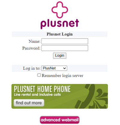 basic webmail plusnet login